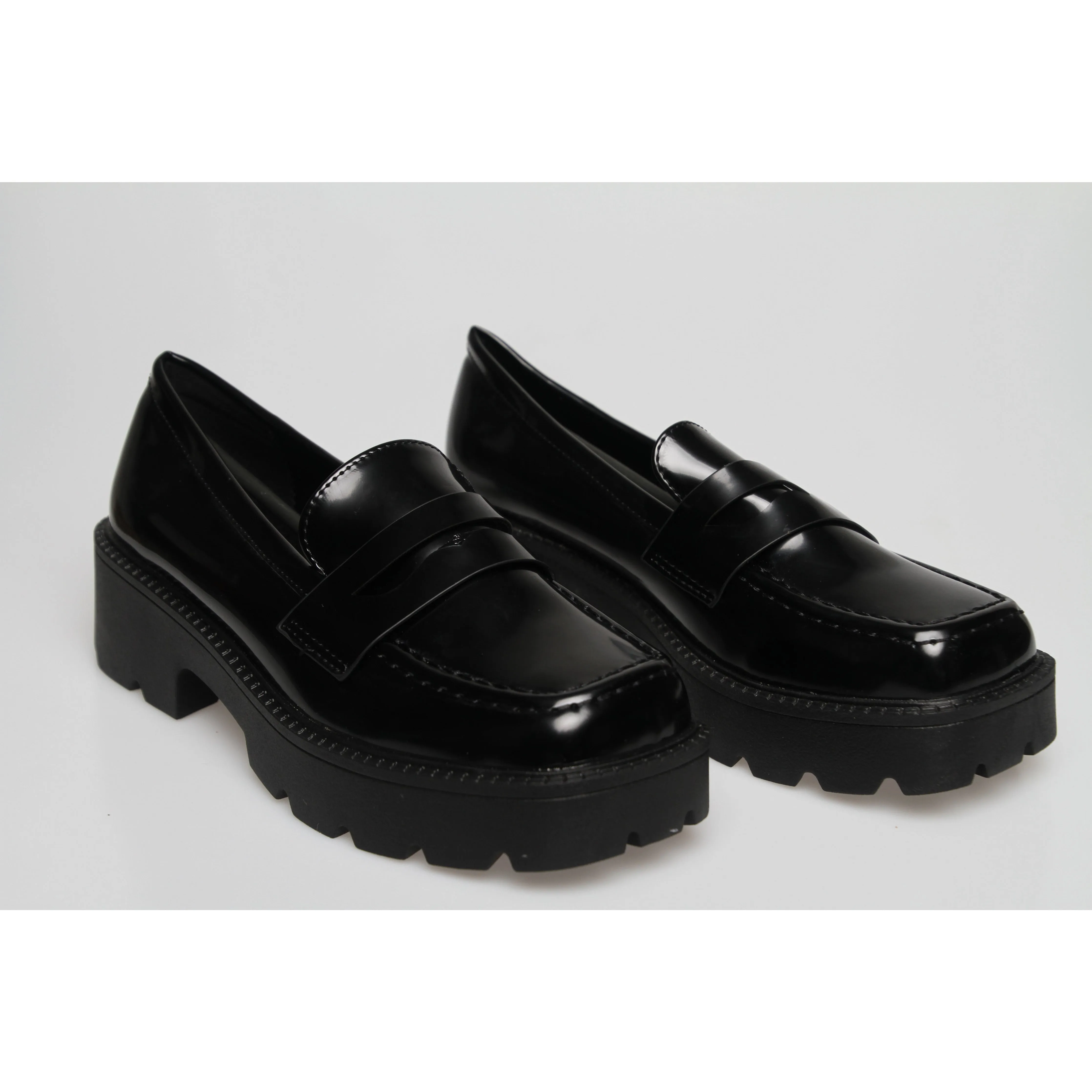 Square Toe Platform Oxford Chunky Heel Shoes