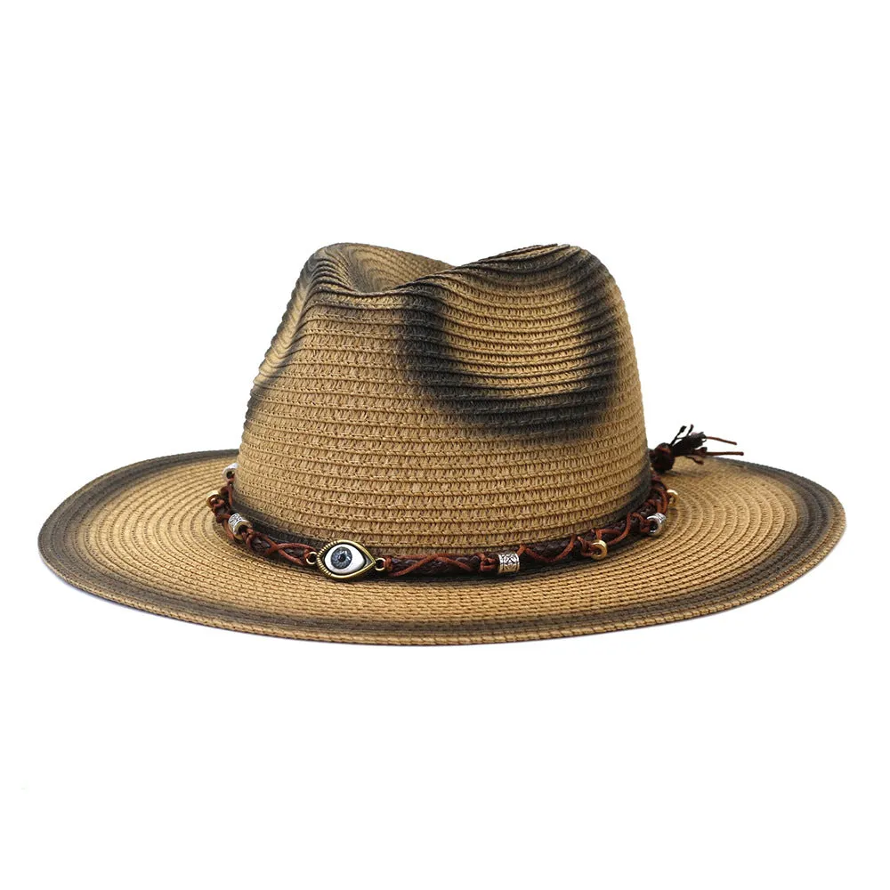 Straw Cowboy Hats Men and Women Beach Hat Outdoor Straw Hat