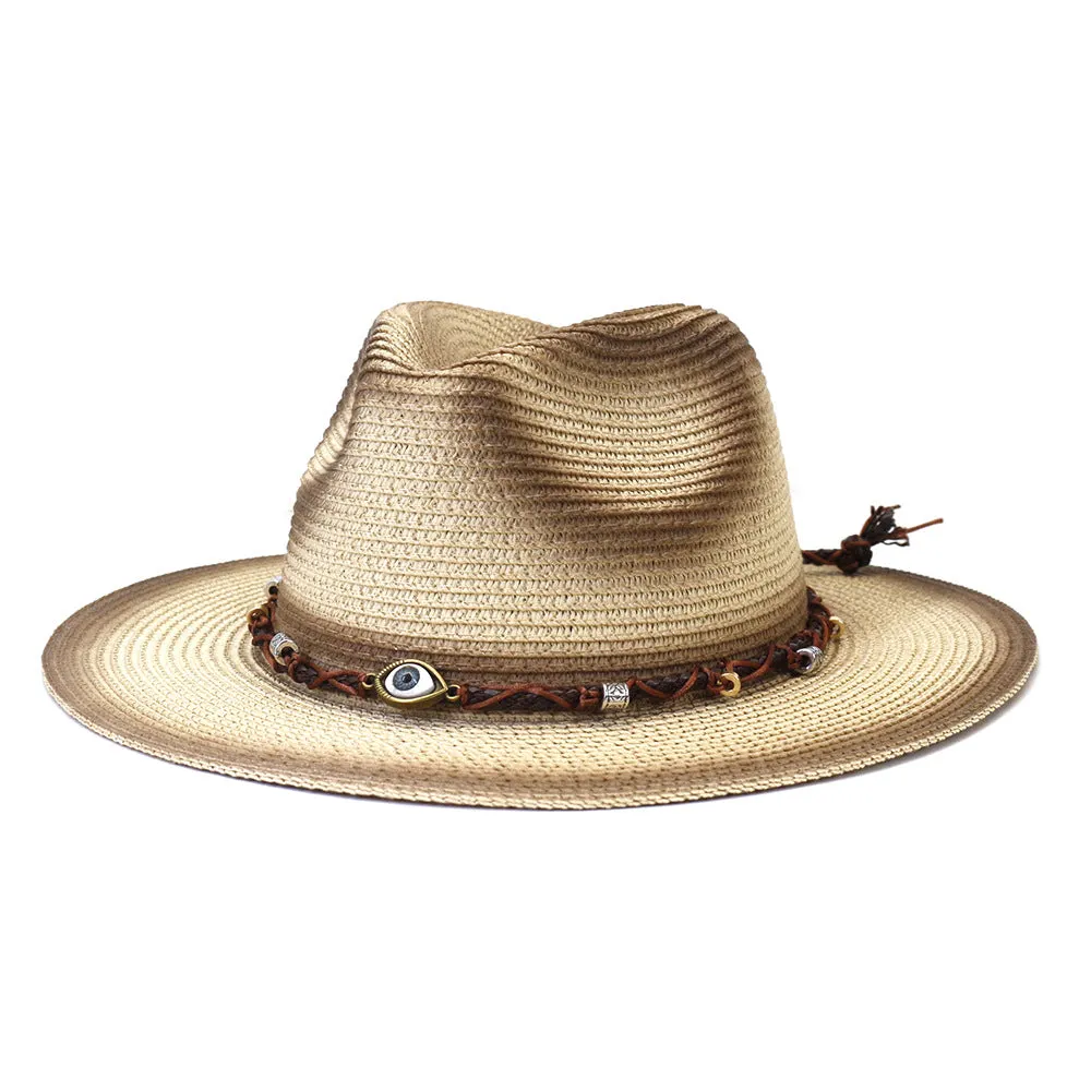 Straw Cowboy Hats Men and Women Beach Hat Outdoor Straw Hat