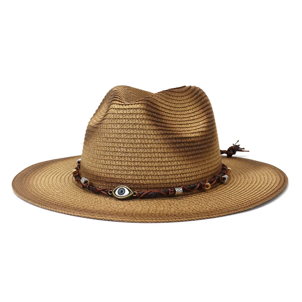 Straw Cowboy Hats Men and Women Beach Hat Outdoor Straw Hat