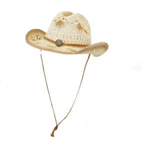 Straw Cowboy Hats Men and Women Outdoor Seaside Sun Protection Sun Hat Beach