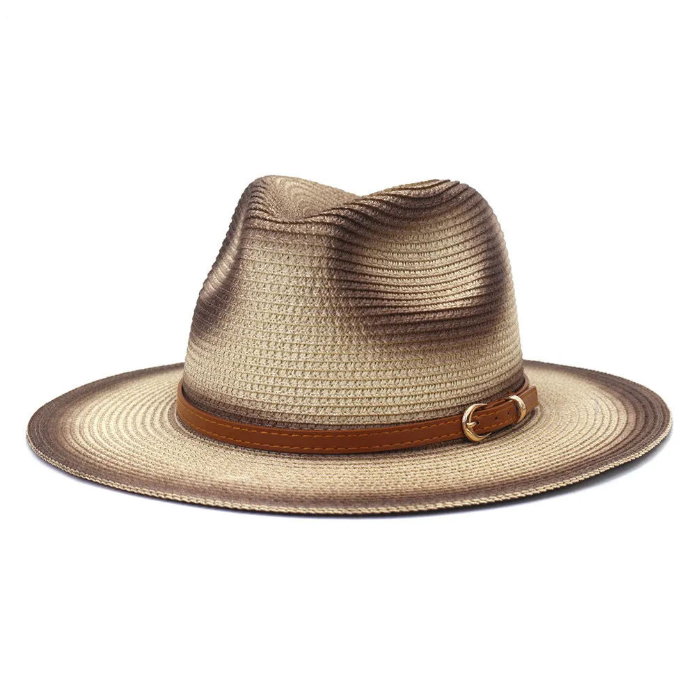 Straw Cowboy Hats Men and Women Outdoor Seaside Sun Protection Sun Shade Fashion