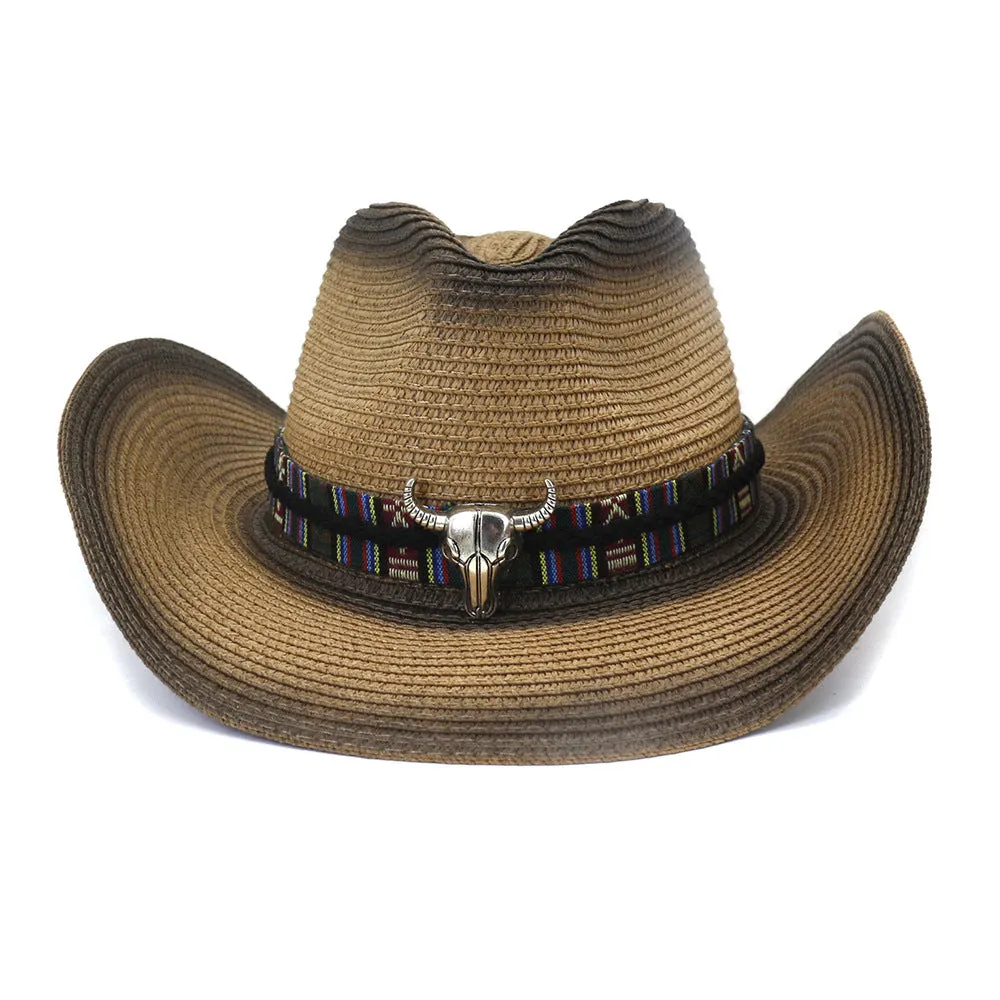 Straw Cowboy Hats Spring and Summer Men and Women Outdoor Seaside Sun Protection Hat Beach Hat