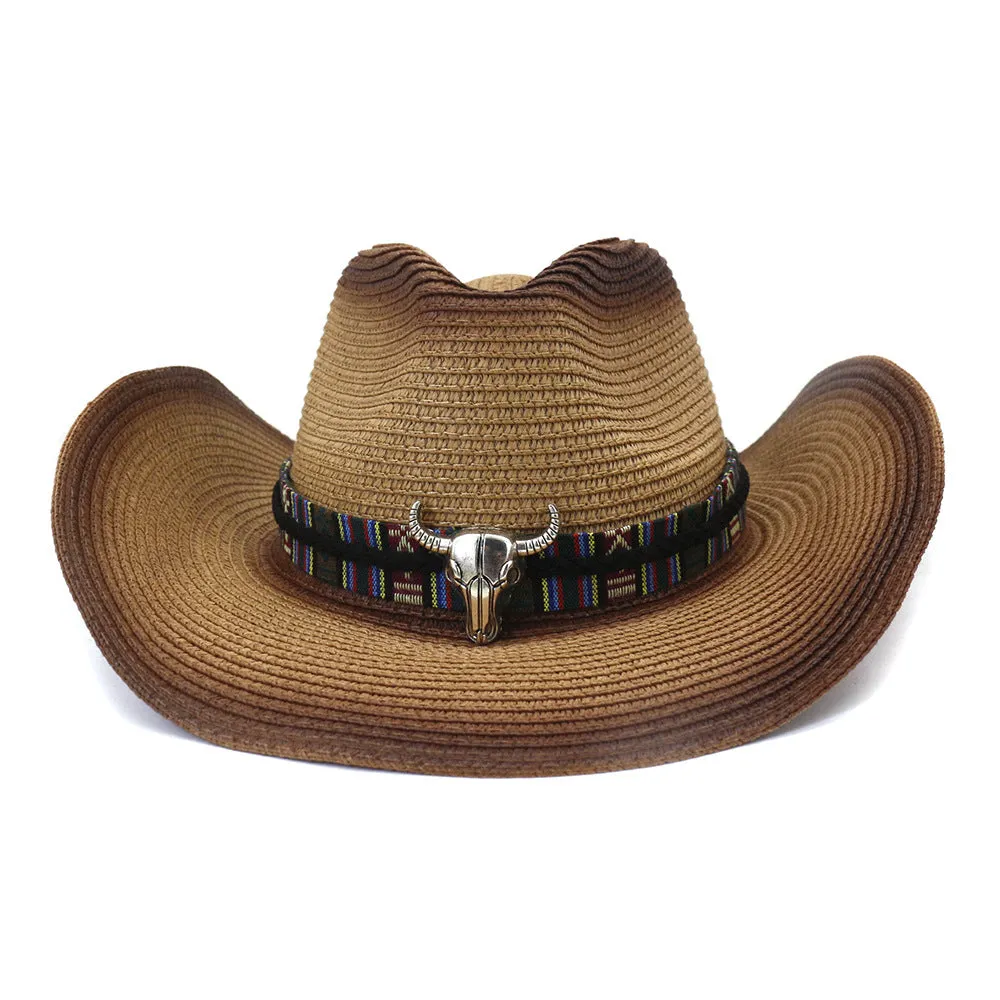 Straw Cowboy Hats Spring and Summer Men and Women Outdoor Seaside Sun Protection Hat Beach Hat