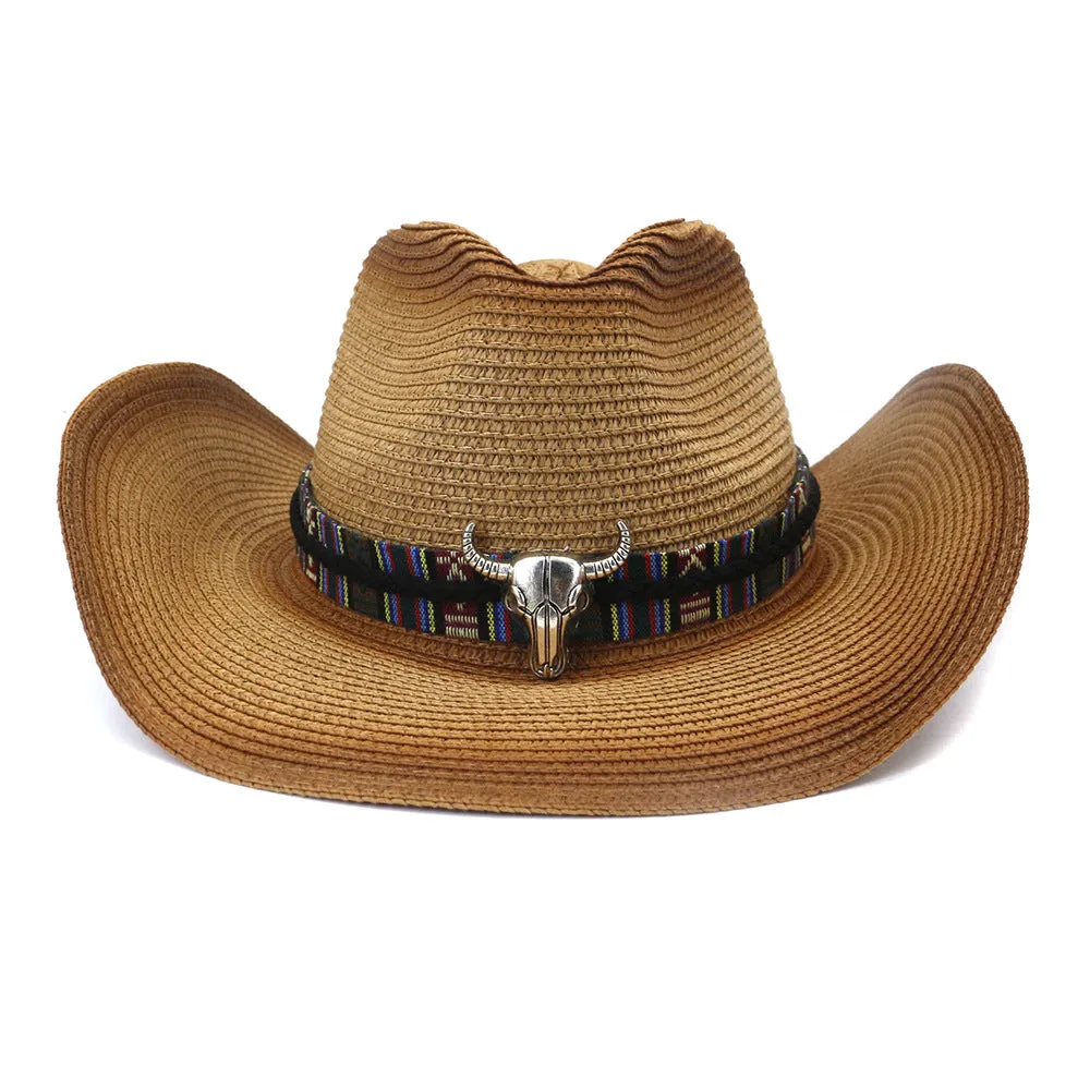 Straw Cowboy Hats Spring and Summer Men and Women Outdoor Seaside Sun Protection Hat Beach Hat