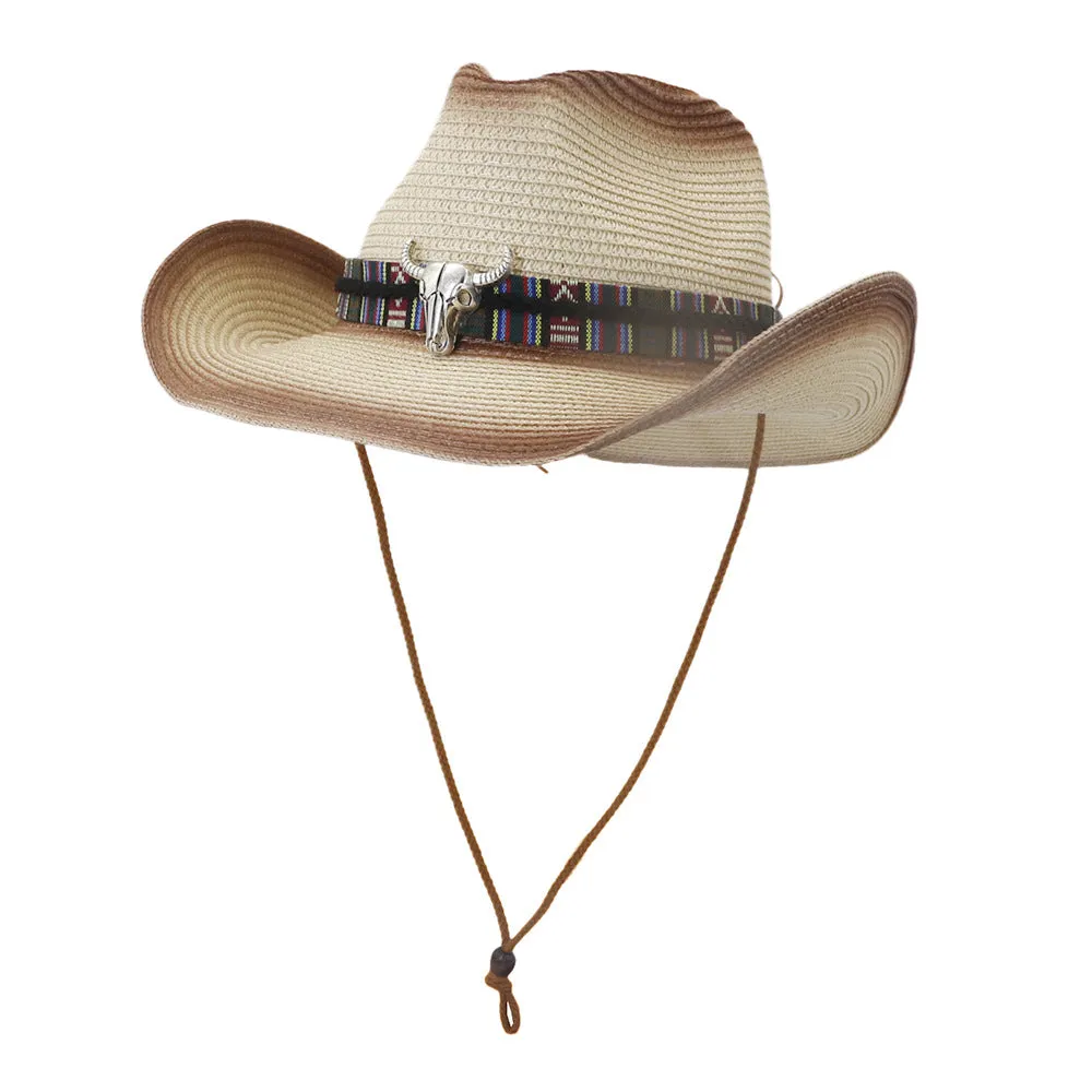 Straw Cowboy Hats Spring and Summer Men and Women Outdoor Seaside Sun Protection Hat Beach Hat