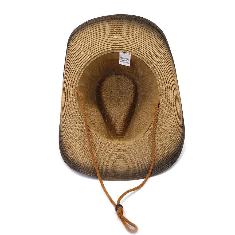 Straw Cowboy Hats Spring and Summer Men's and Women's Outdoor Straw Cowboy Hat