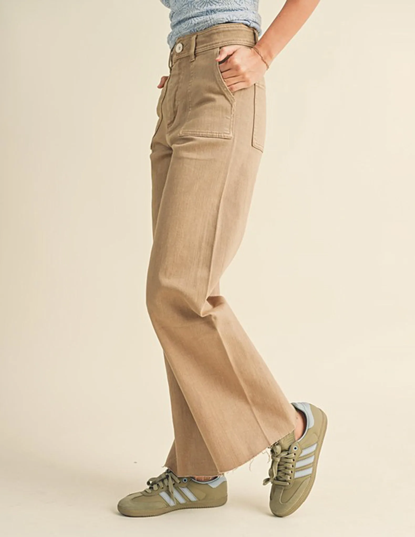 Suki Stretch Cotton Wide Leg Pants