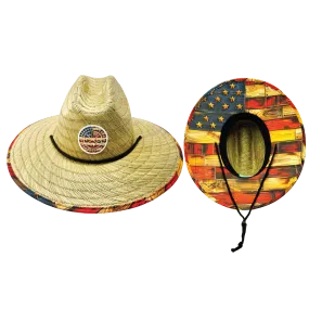 THB Straw | Sun Hat | Flag Stained Wood