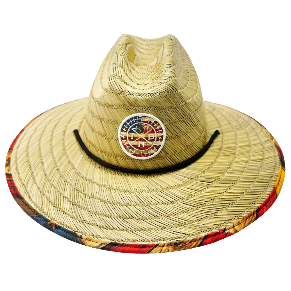 THB Straw | Sun Hat | Flag Stained Wood