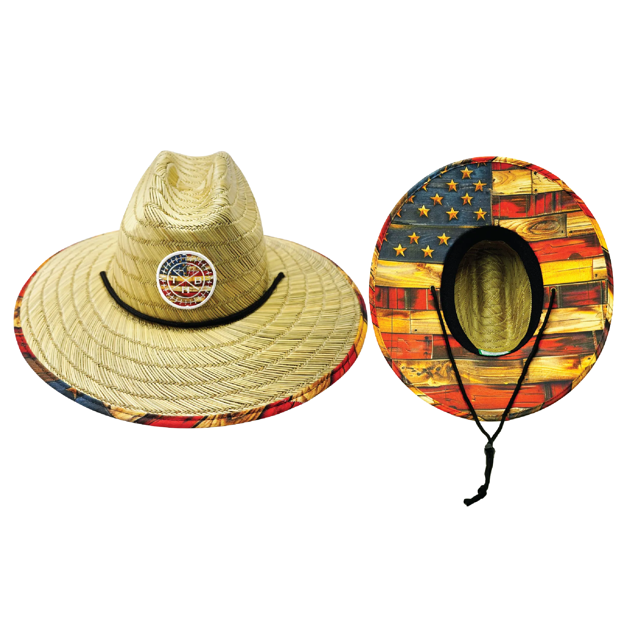 THB Straw | Sun Hat | Flag Stained Wood