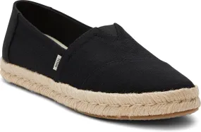 Toms Women Alpargata Rope 2.0 Black Recycled Cotton Slubby