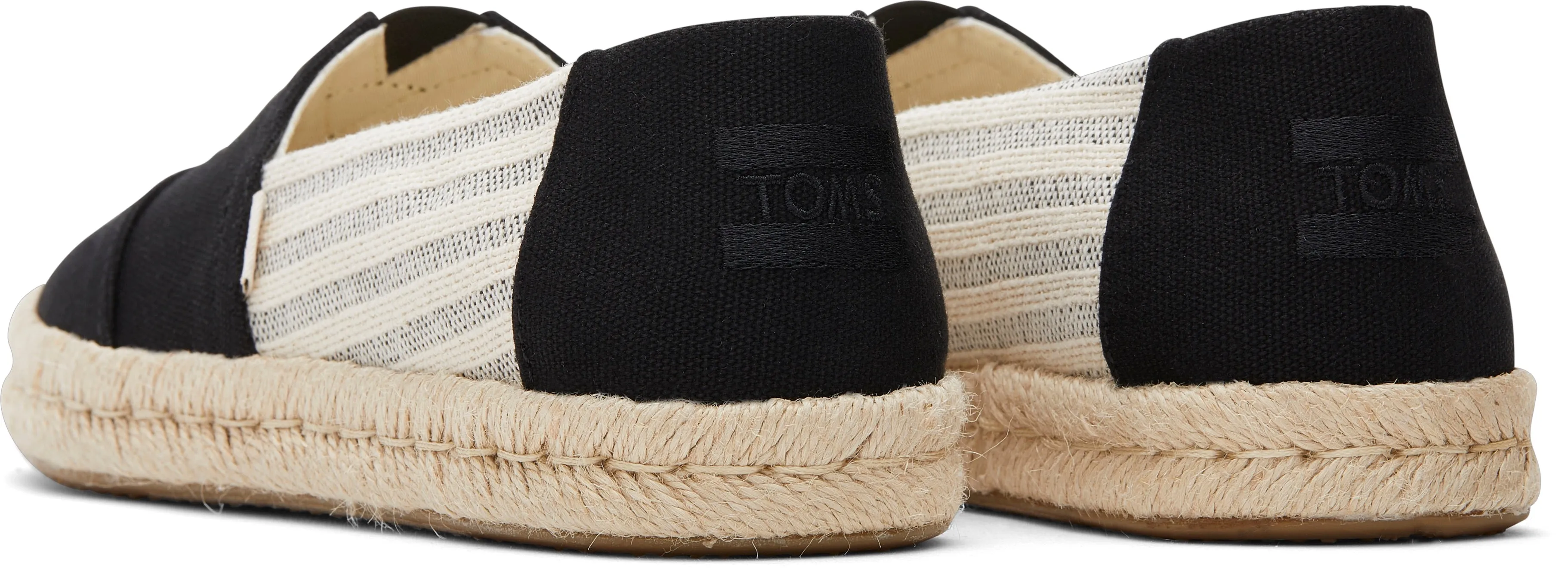 Toms Women Alpargata Rope 2.0 Black Recycled Cotton Stripe