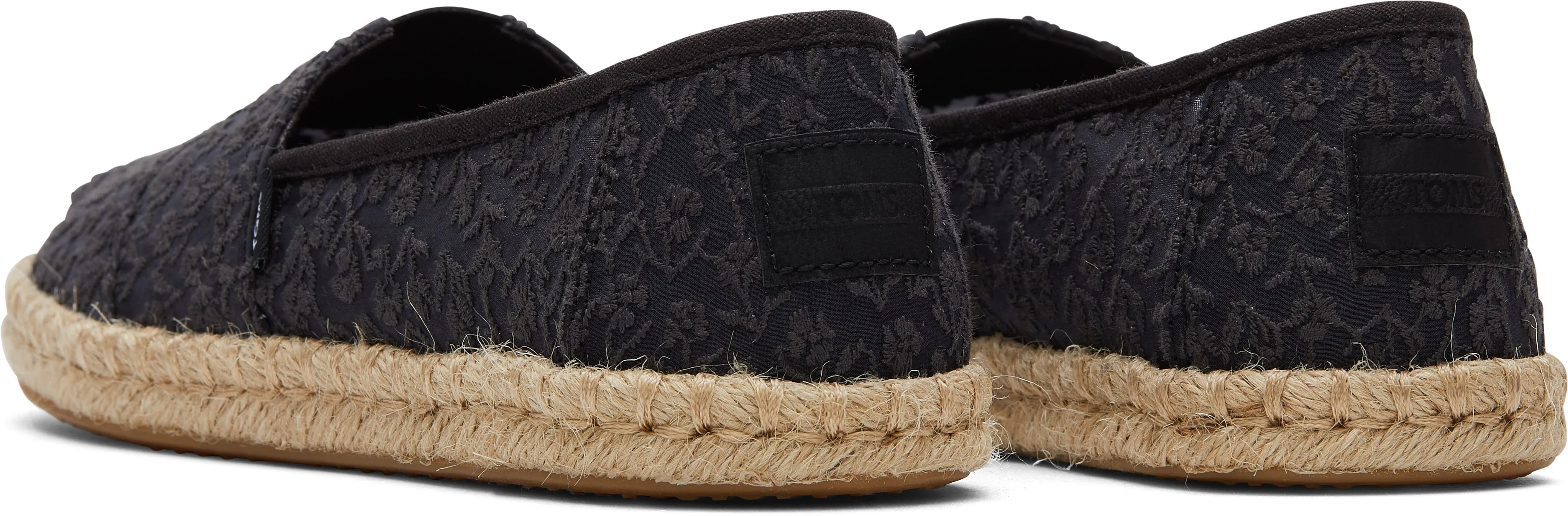 Toms Women Alpargata Rope Black Posy Lace