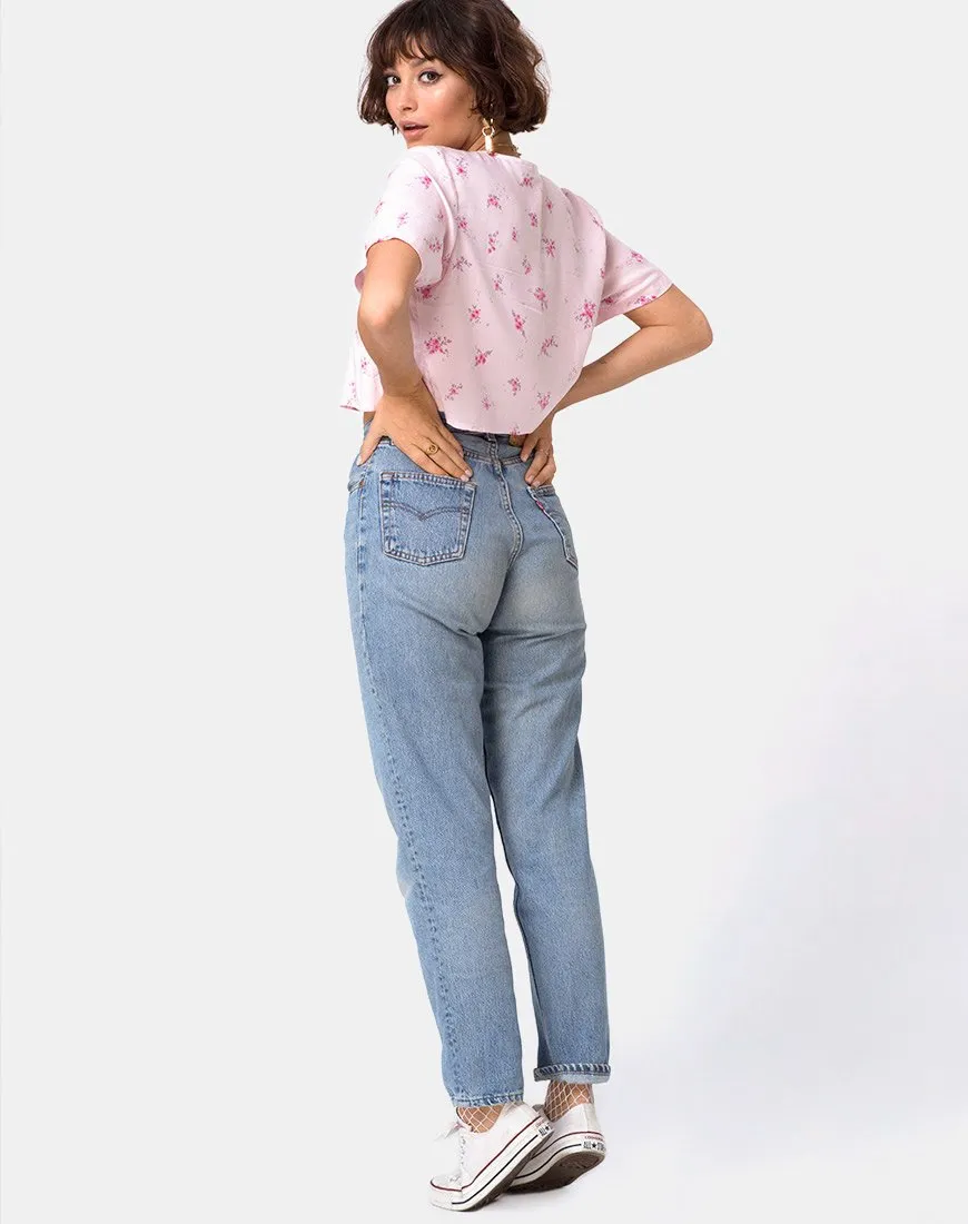 Vacoal Blouse in Forget Me Not Floral Pink