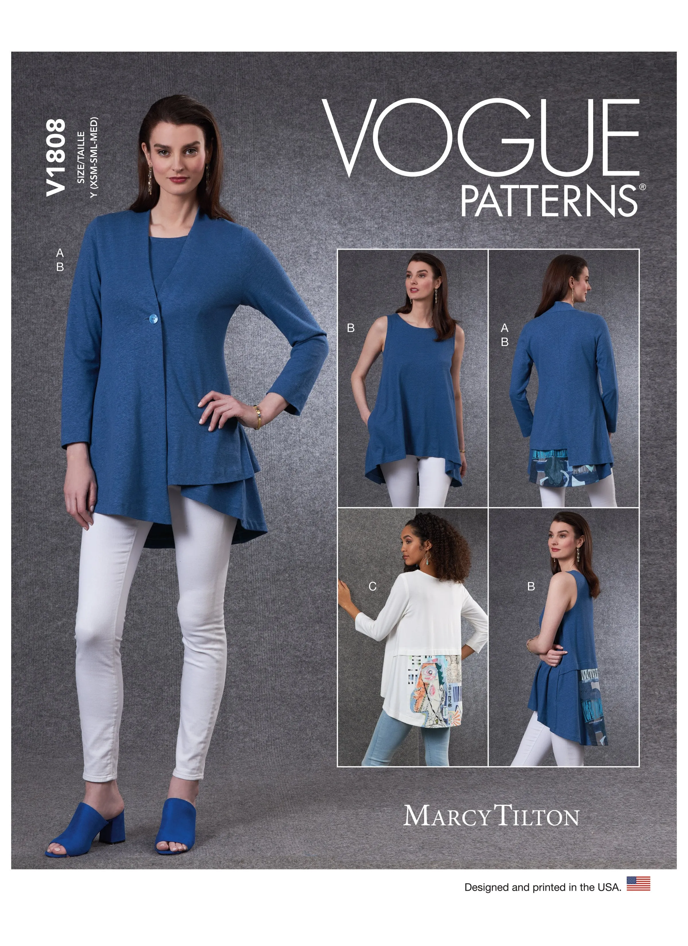 Vogue Sewing pattern 1808 Misses' Cardigan and Tunics