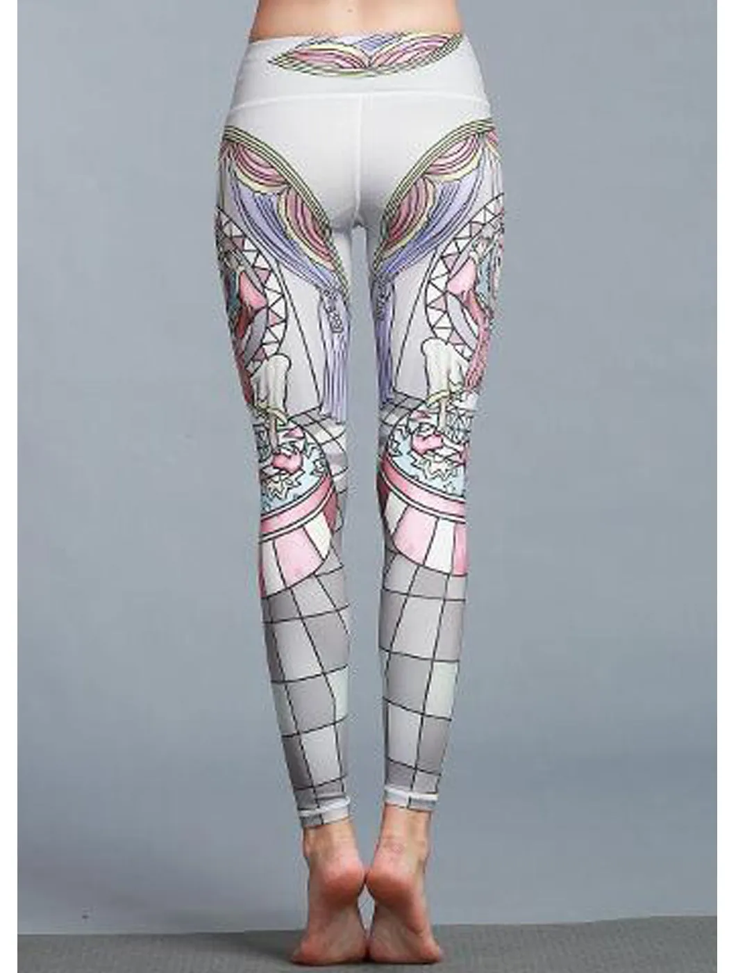 Yoga Running Pants High Waist Printed Leggings Workout Tights