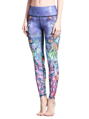 Yoga Running Pants High Waist Printed Leggings Workout Tights