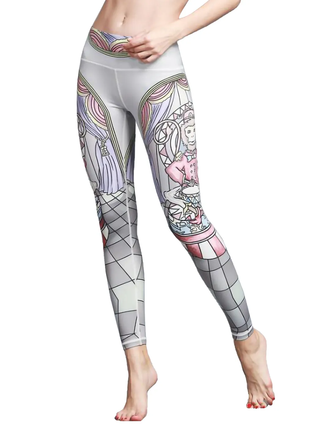 Yoga Running Pants High Waist Printed Leggings Workout Tights