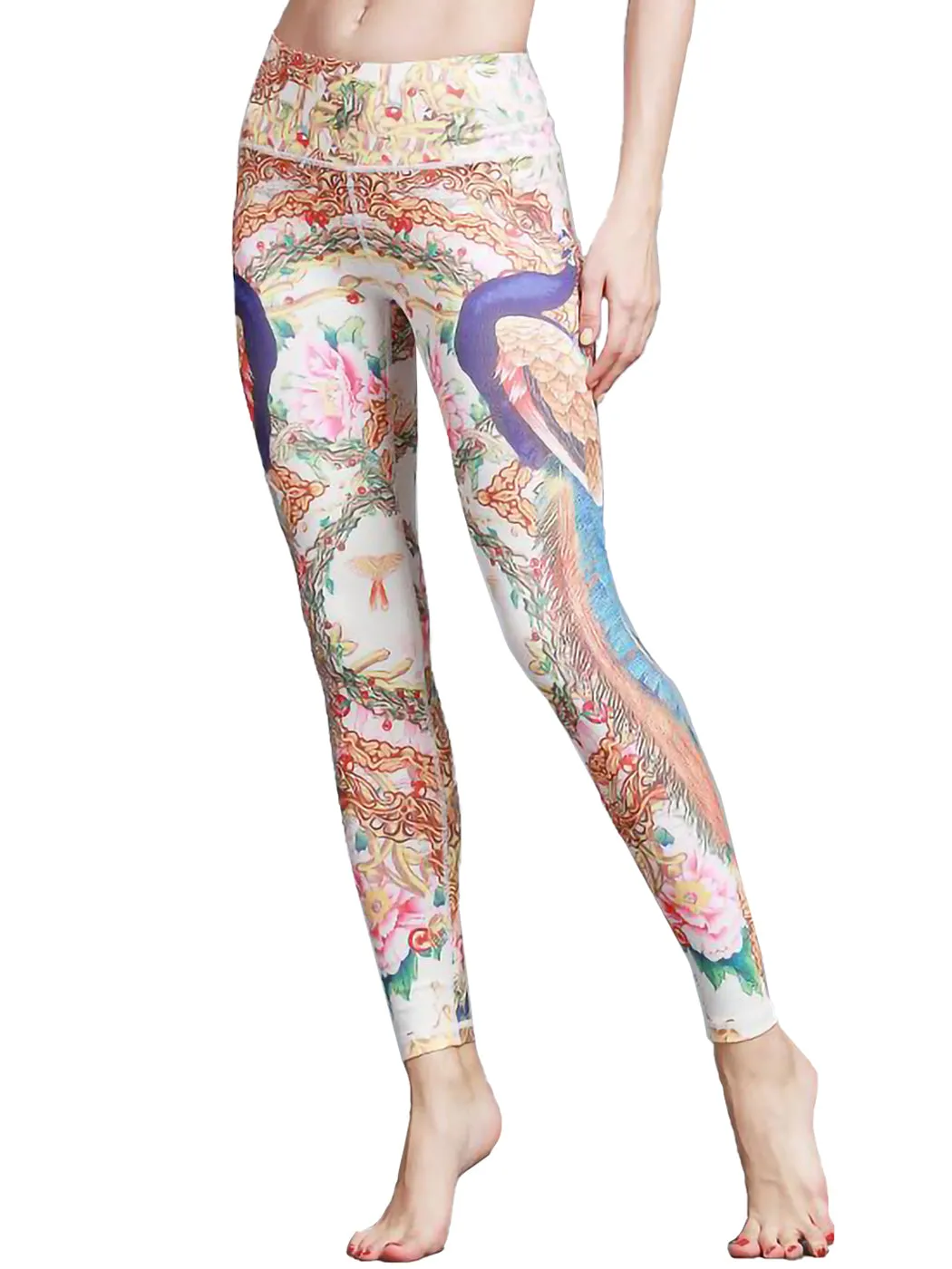 Yoga Running Pants High Waist Printed Leggings Workout Tights