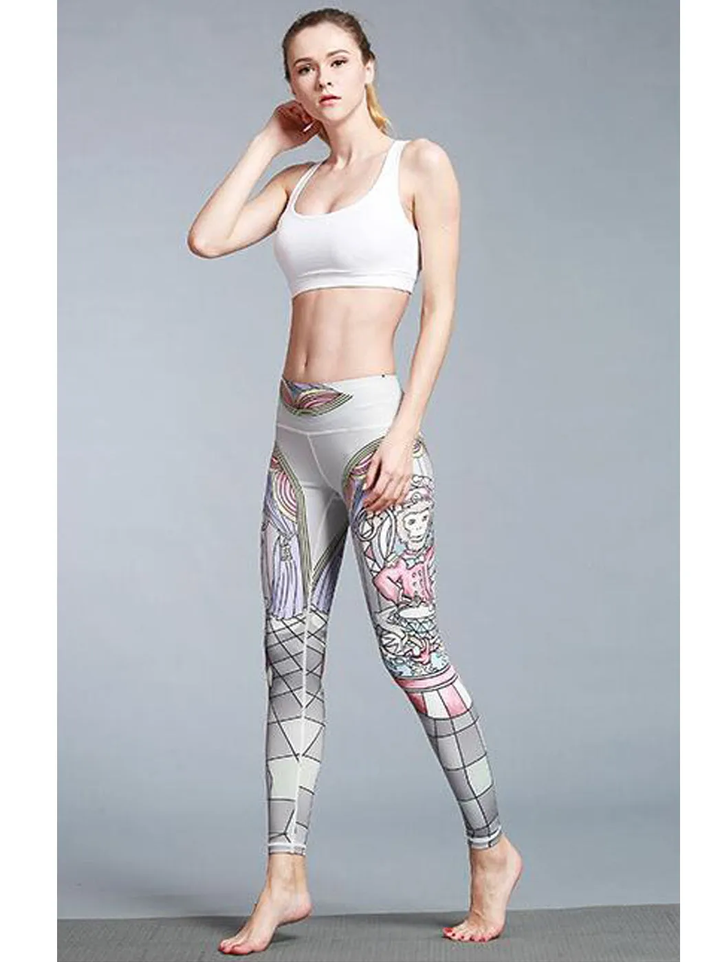 Yoga Running Pants High Waist Printed Leggings Workout Tights