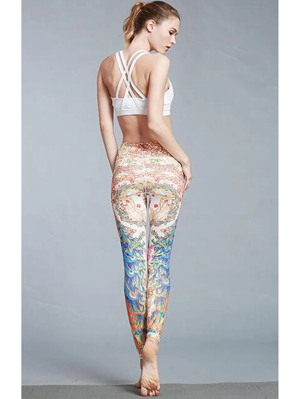 Yoga Running Pants High Waist Printed Leggings Workout Tights