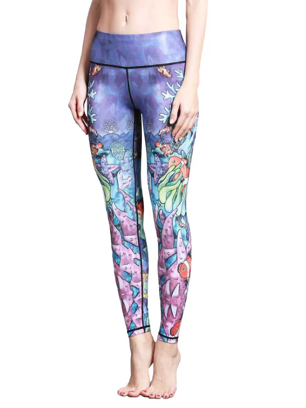 Yoga Running Pants High Waist Printed Leggings Workout Tights