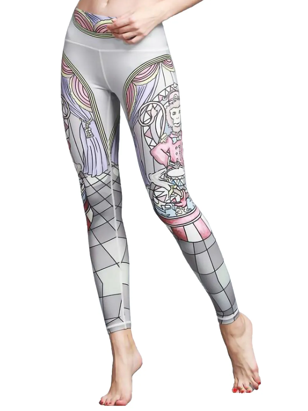 Yoga Running Pants High Waist Printed Leggings Workout Tights