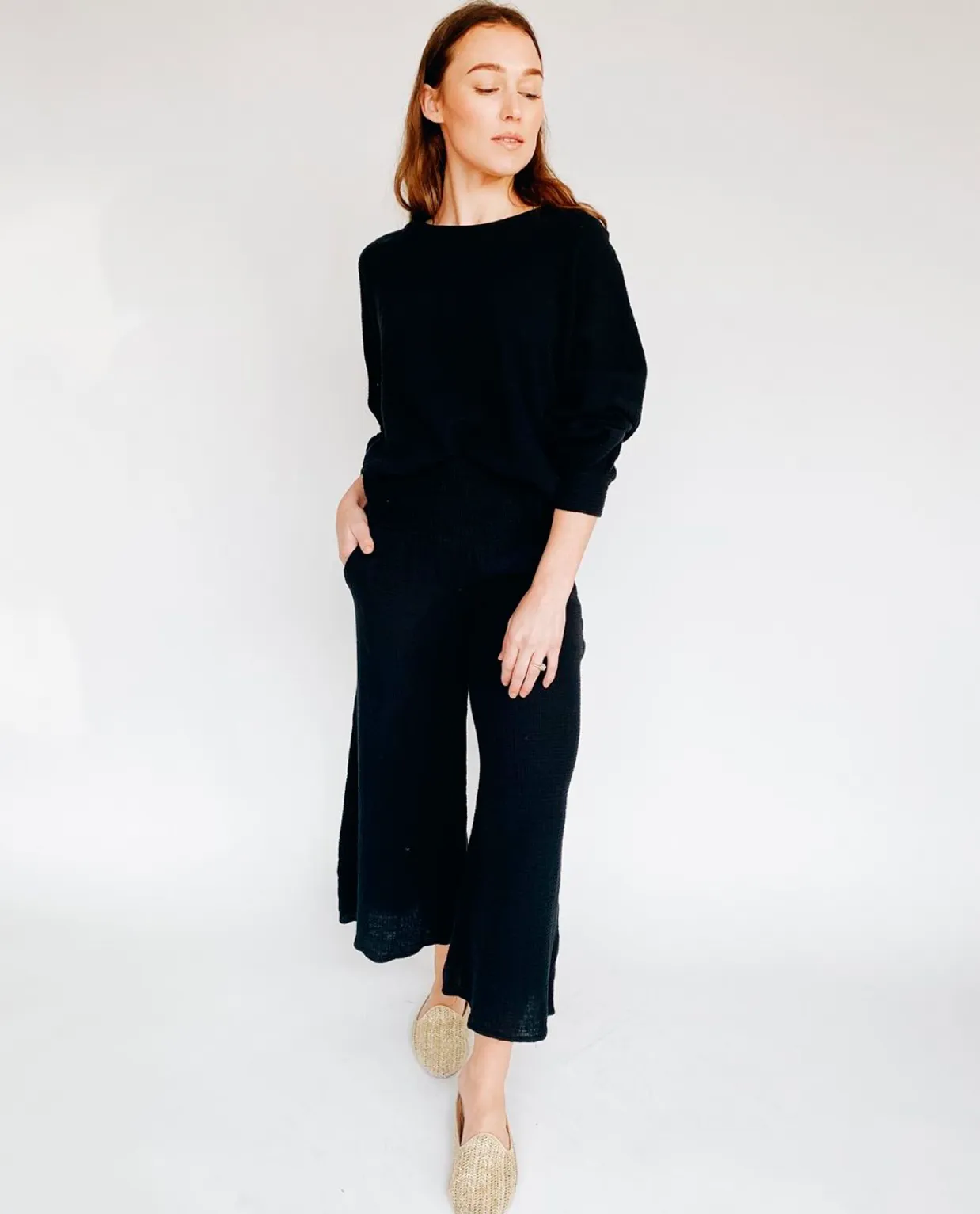 Zoe Smocked Pant Black